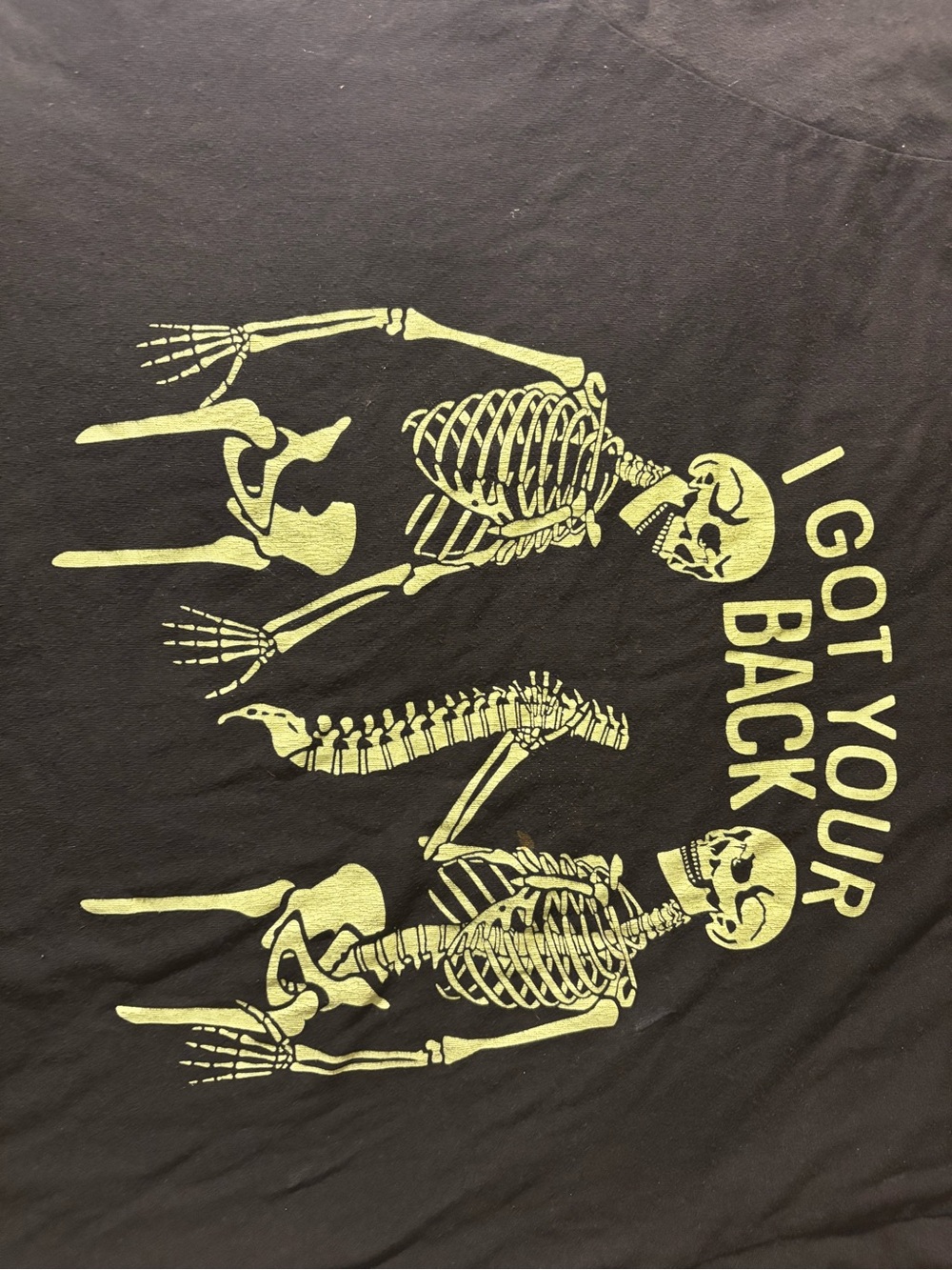 Aeropostale Black Tee with Yellow Skeleton Graphic